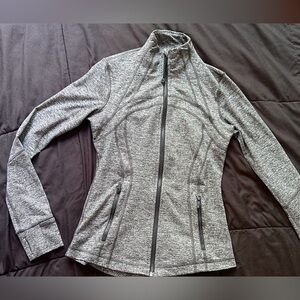 Lululemon define jacket full zip Athletic Heathered Black Workout size 6